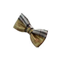 Boys Gold, Black, Red & White Plaid Patterned Bow Tie