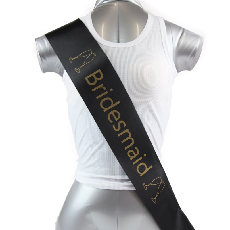 Buy Bridal Hens Night Sash Party Black/Gold Bridesmaid MyDeal