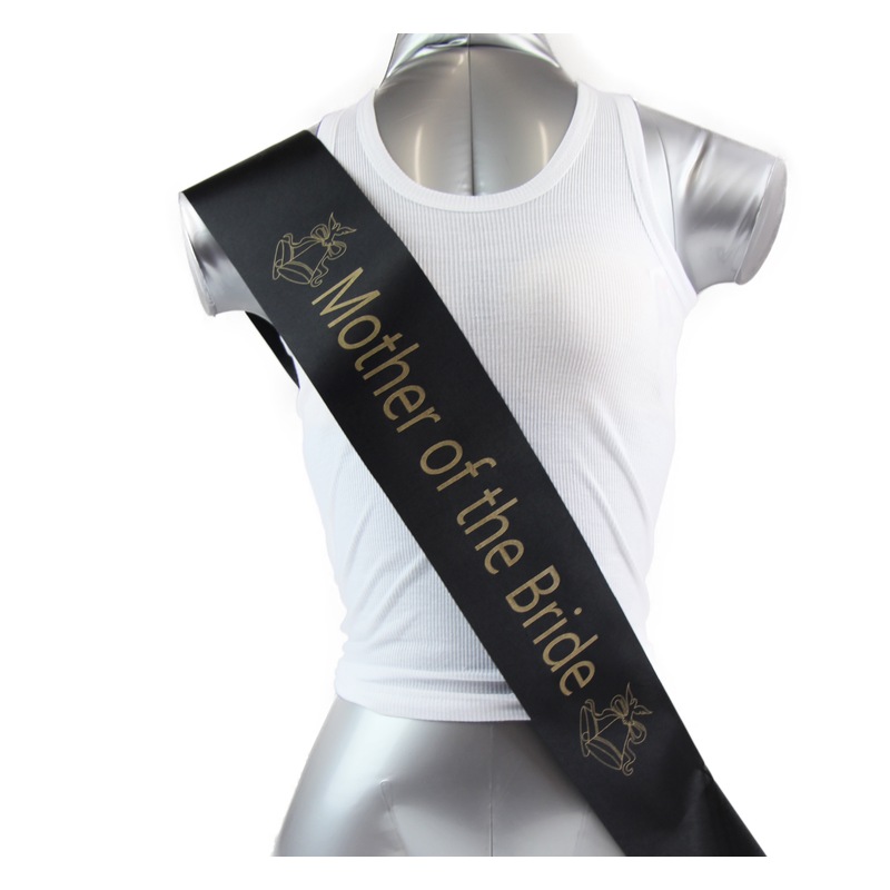 Buy Bridal Hens Night Sash Party Black/Gold Mother Of The Bride MyDeal