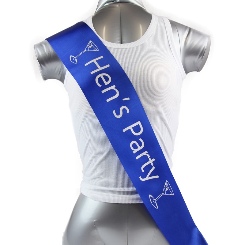 Buy Bridal Hens Night Sash Party Electric Blue/Silver Hen's Party