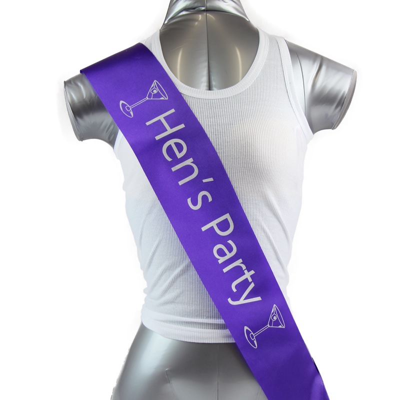 Buy Bridal Hens Night Sash Party Purple/Silver Hen's Party MyDeal