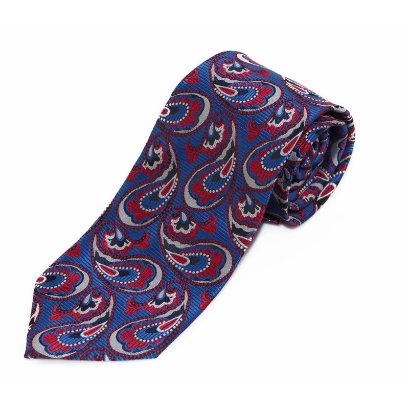 Buy Mens Blue & Red Boho Paisley Patterned 8Cm Neck Tie - MyDeal