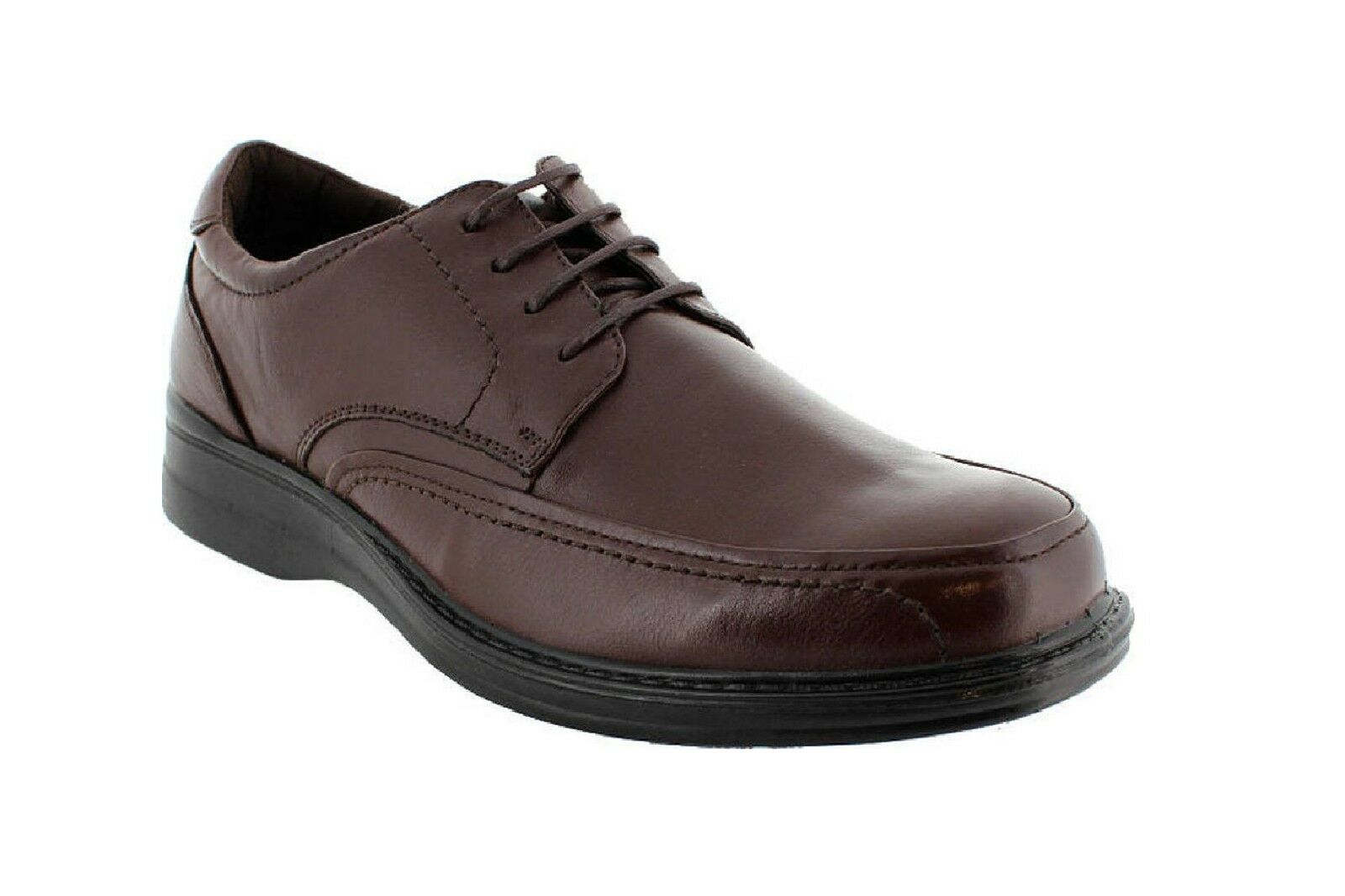 Buy Mens Hush Puppies Torpedo Black Teak Mahogany Leather Extra Wide Work Shoes MyDeal