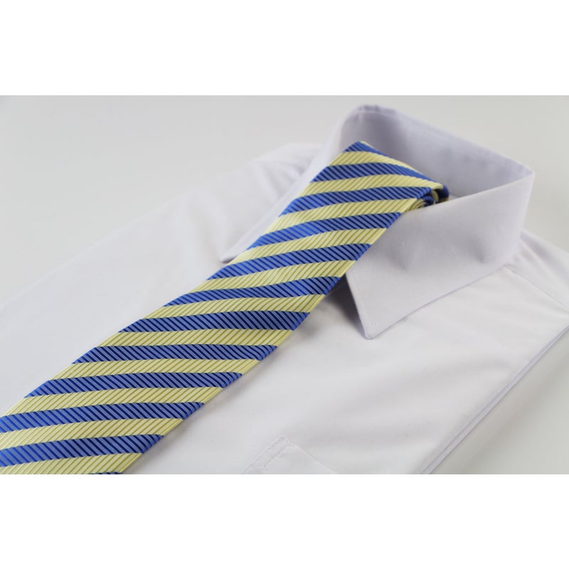 Buy Mens Light Blue & Lemon Striped Elegant Patterned 8Cm Neck Tie - MyDeal