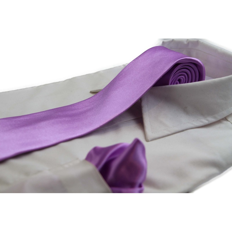 Buy Mens Light Purple 8Cm Neck Tie & Matching Pocket Square Set MyDeal