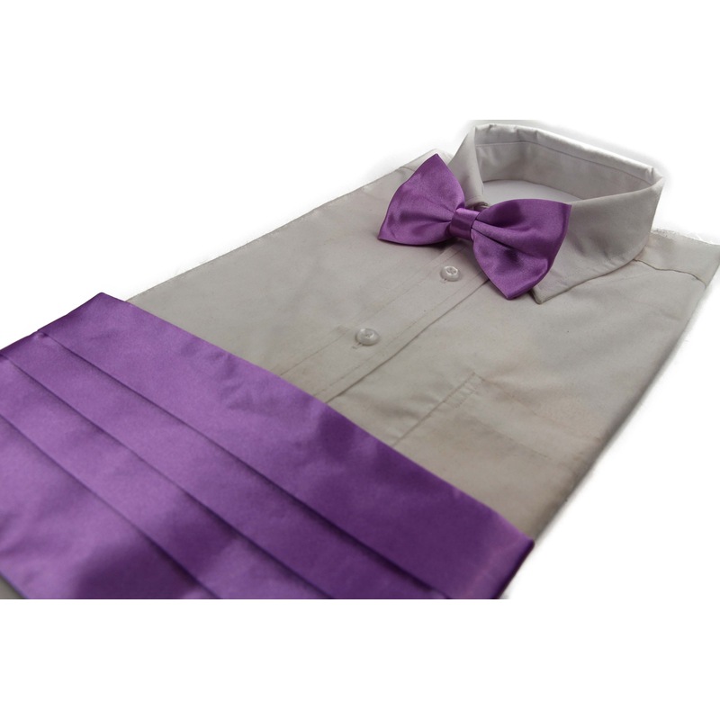 Buy Mens Light Purple Cummerbund & Matching Plain Bow Tie Set MyDeal