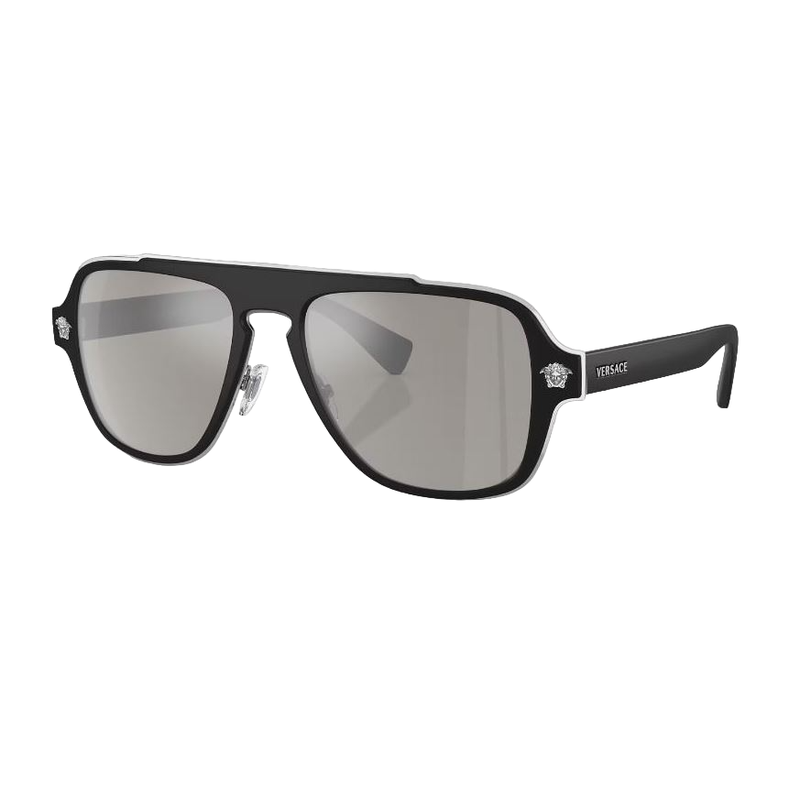 Buy Mens Versace Sunglasses Ve2199 Matt Black/ Light Grey Mirror Silver ...