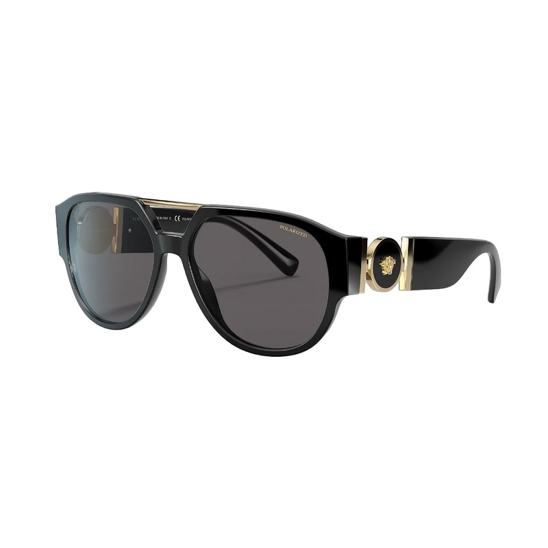 Buy Mens Versace Sunglasses Ve4371 Black/ Dark Grey Polarized Sunnies