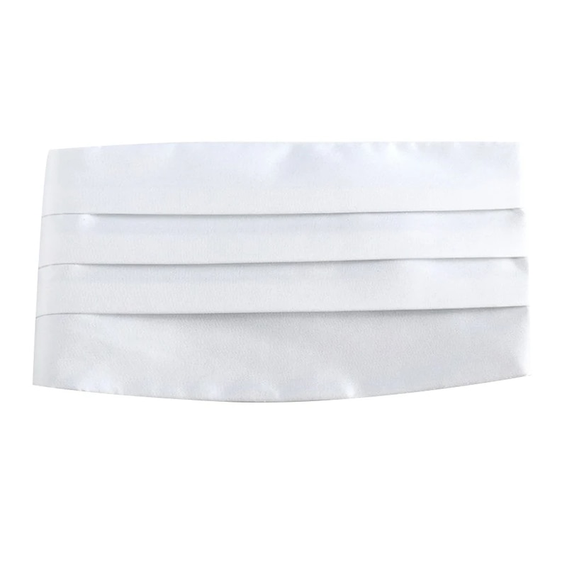 Buy Mens White Adjustable Cummerbund - MyDeal