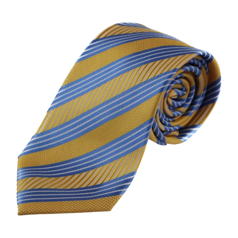 Buy Mens Yellow & Light Blue Striped Patterned 8Cm Neck Tie - MyDeal