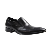 Mens Zasel Christian Black Leather Slip On Shoes