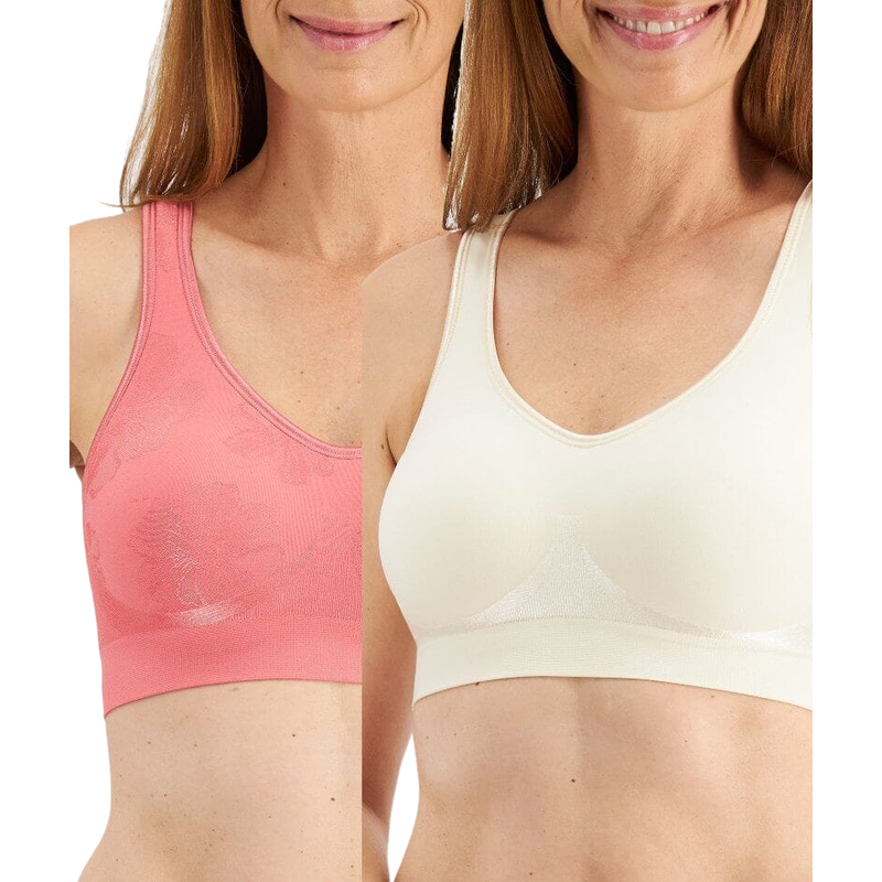 Buy Playtex 4 Pack Comfort Revolution Wirefree Bra Pink And Almond - MyDeal