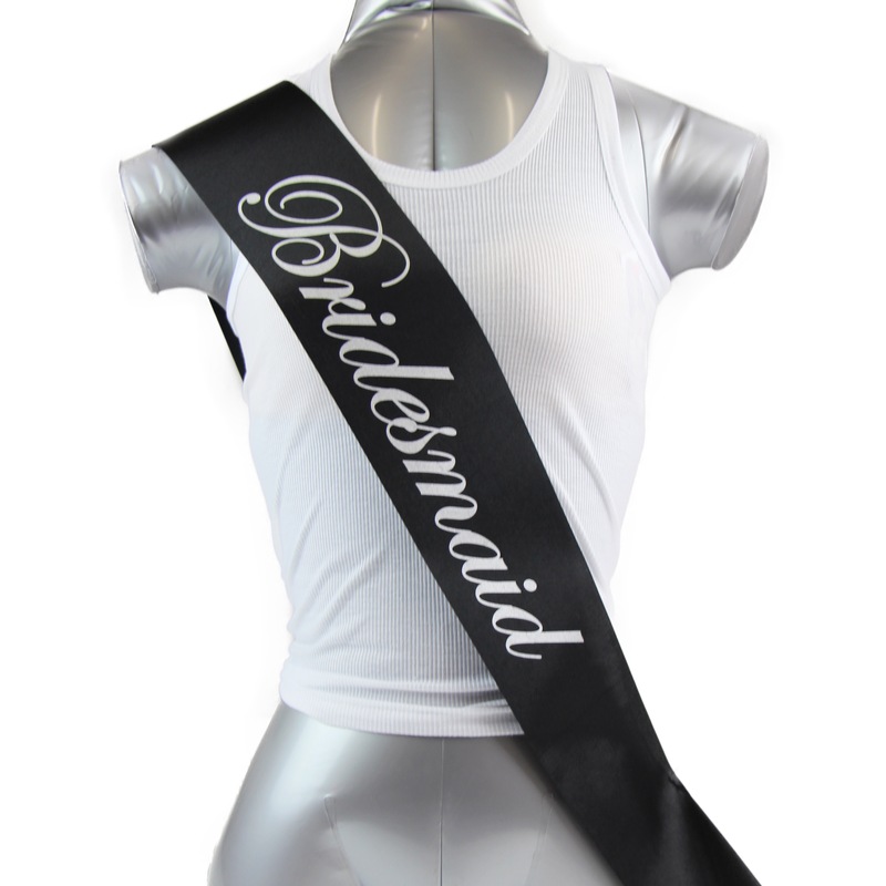 Buy Sashes Hens Night Party Black/Silver Bridesmaid MyDeal