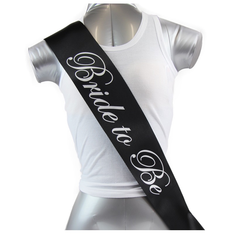 Buy Sashes Hens Sash Party Black/Silver Bride To Be MyDeal