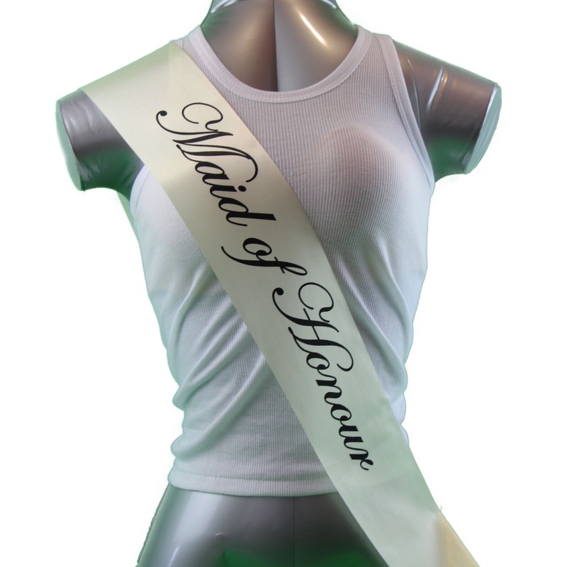 Buy Sashes Hens Sash Party Ivory/Black Maid Of Honour MyDeal