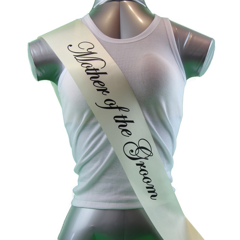 Buy Sashes Hens Sash Party Ivory/Black Mother Of The Groom MyDeal