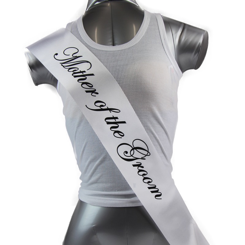 Buy Sashes Hens Sash Party White/Black Mother Of The Groom MyDeal