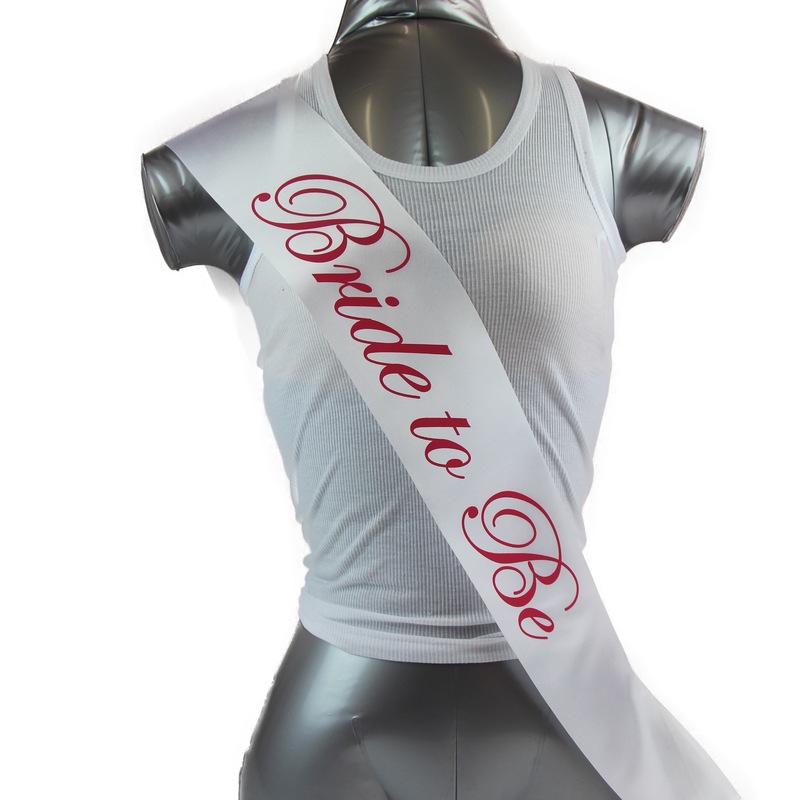 Buy Sashes Hens Sash Party White Pink Bride To Be Mydeal