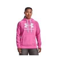 Womens Under Armour Rival Fleece Logo Pink Edge Hoodie