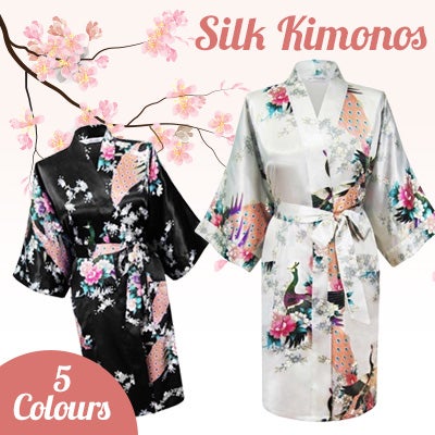 Luxurious Japanese Inspired Silk & Lycra Kimono - 5 Colours