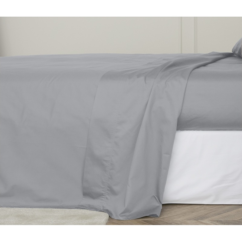 Buy 1200 Thread Count Egyptian Cotton Flat Sheet Light Grey MyDeal