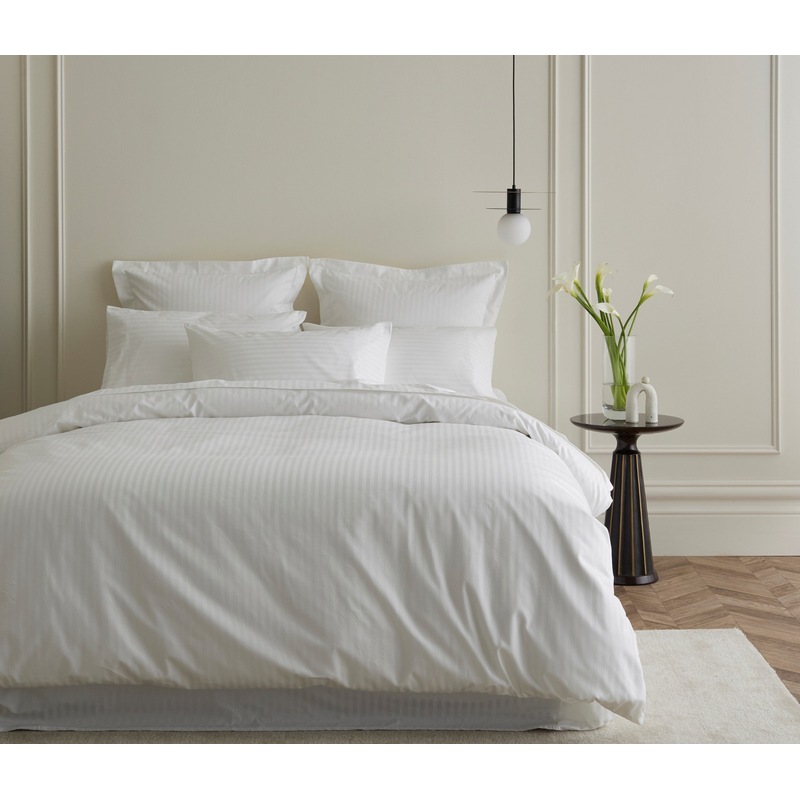 Buy 1200 Thread Count Egyptian Cotton Quilt Cover Set White Stripe