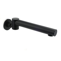 180 Degree Swivel Bath Tub Basin Spout Tap Wall Water Outlet ROUND MATT BLACK BRASS