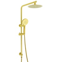 2in1 Shower Combo Brushed Gold Rainfall Head 3 Mode Handheld Silde Rail Diverter