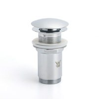 32mm Extra Long Pop Up Push Brass Waste Plug Without Overflow Basin Drain Chrome