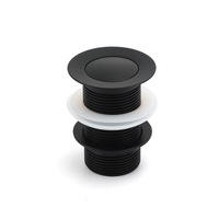 Bathroom 32mm Pop Up Push Brass Waste Plug Non Overflow Basin Sink Drain Black