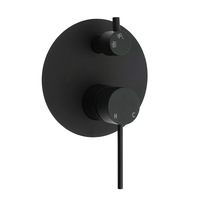 Bathroom Round Diverter Mixer Tap For Bath Spout Twin Shower Head Concealed Set