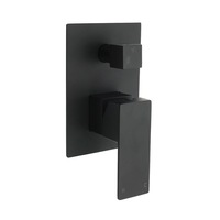 Bathroom Square Shower Mixer Diverter Tap Square Black For Spout Shower Head Set