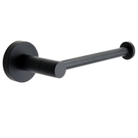 Black Round Toilet Paper Roll Tissue Holder Rack Stainless Steel Wall Mounted