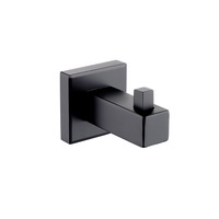 Black Square SUS Wall Mounted Robe Hook Clothes Towel Washball Hanger Holder Kit