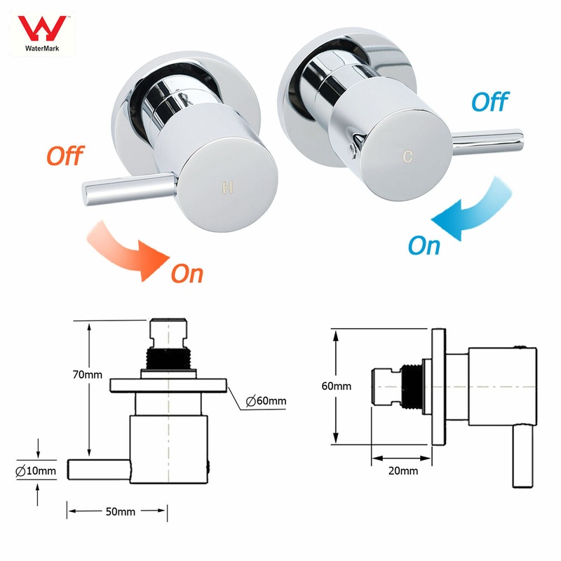 Brass 1/4 Turn Round Hot Cold Tap Pair Wall Set For Bathroom Shower Vanity Spout Buy Shower