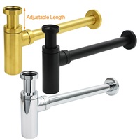 Brass 32mm Chrome Black Wall Bottle Trap Basin Sink Vanity Waste Drain Outlet