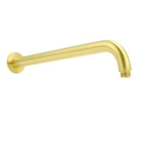 Brushed Gold 355mm Straight Wall Mount Round Shower Arm Bath Component For Head