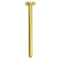 Brushed Gold Round 300mm Stainless Steel Shower Ceiling Extension Dropper Arm Component