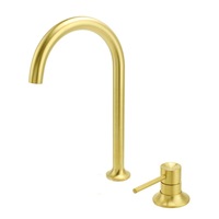 Brushed Gold Round Laundry Tall Kitchen Basin Mixer Vanity Sink Faucet Tap Bathtub