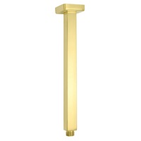 Brushed Gold Square 300mm Shower Component BrassCeiling Extension Dropper Arm