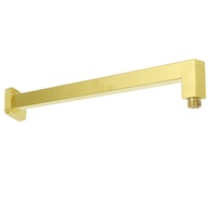 Brushed Gold SUS Square 400mm Straight Wall Mount Shower Arm For Shower Head Set