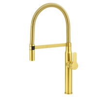 Brushed Gold Tall Kitchen Sink Basin Mixer 360o Swivel Faucet Tap Pull Out Spout