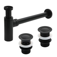 Matt Black 32mm Basin Waste Sink Pop Up Push Plug Trap Bottle Trap Drain Outlet