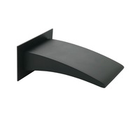 Matt Black Bathtub Waterfall Spout Faucet Outlet Bathroom Shower Wall Mount Tap