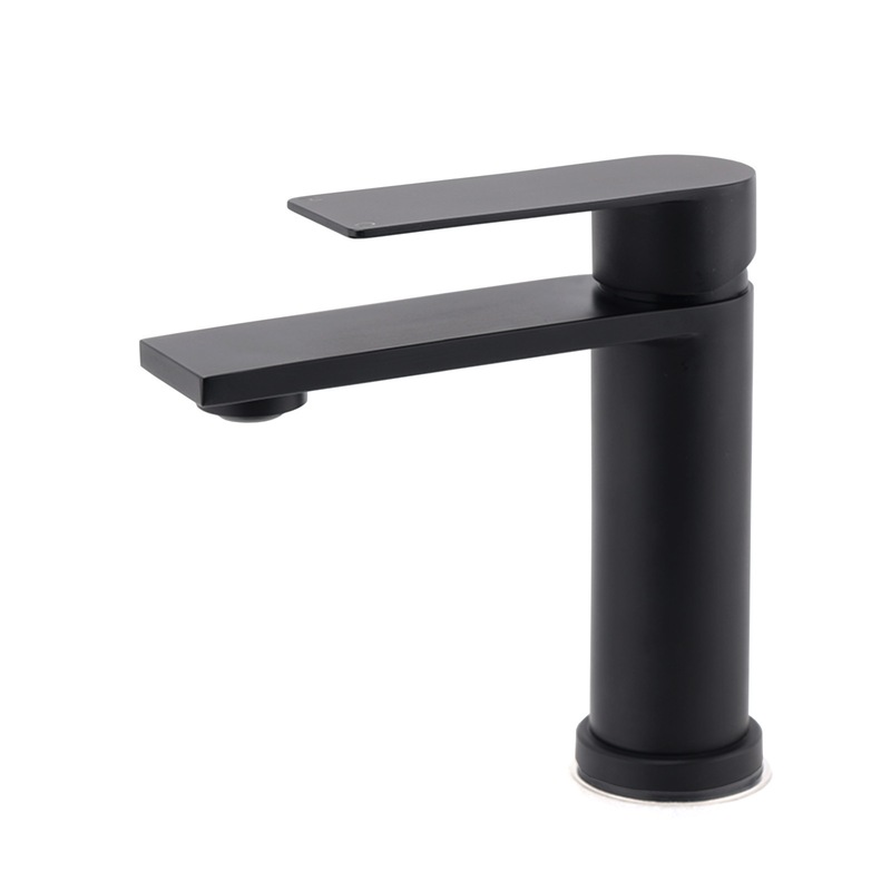 Buy Matt Black Round Bathroom Basin Mixer Vanity Sink Faucet Spout