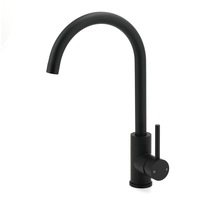 MATT BLACK Round Kitchen Sink Mixer Laundry Brass Faucet Tap 360?? Swivel Spout