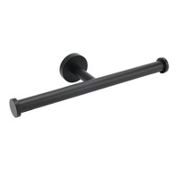 Round Matt Black Toilet Paper Roll Holder Bracket Wall Double Tissue Rack Rail