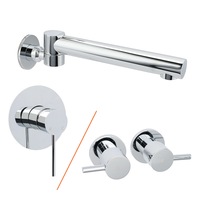 Round Wall Basin Mixer Swivel Bathtub Spout Shower Faucet Outlet Bathtub Tap Set