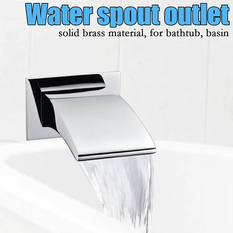 Square Wall Basin Mixer Tap Bathtub Bath Spout Vanity Faucet Waterfall Outlet
