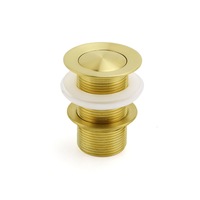 Watermark 32mm Pop Up Push Waste Plug No Overflow Basin Sink Drain Brushed Gold
